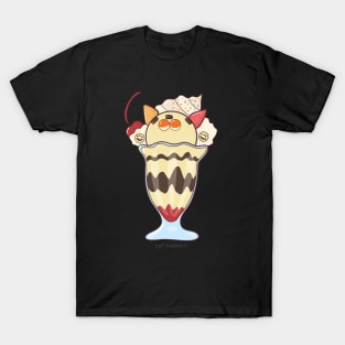 Cute cat parfait ice cream illustration drawing T-Shirt